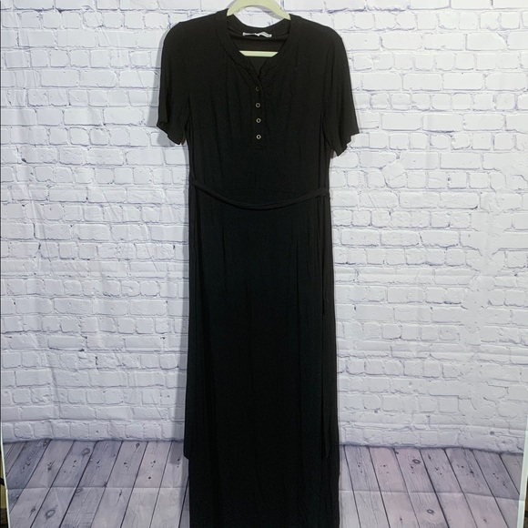 The Main Street Exchange Dresses & Skirts - The Main Street Exchange Womens Short Sleeve Maxi Dress Black S Casual Minimal
